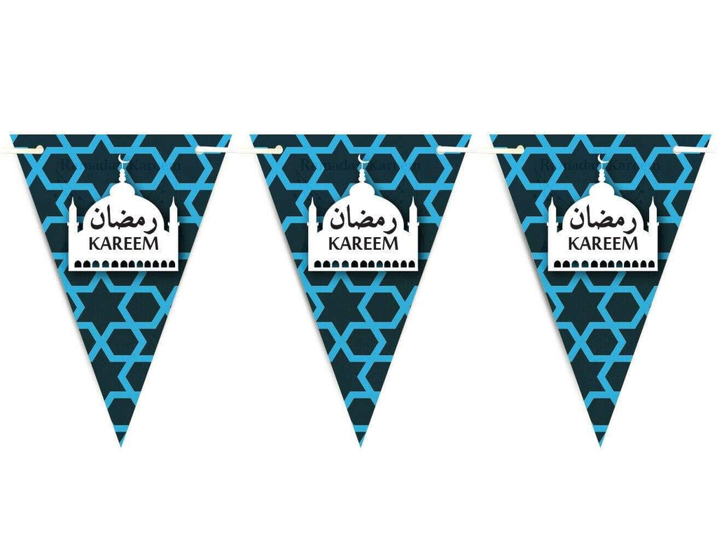 Ramadan Kareem Mubarak Bunting Islamic Celebration Banner Flags Decoration D3