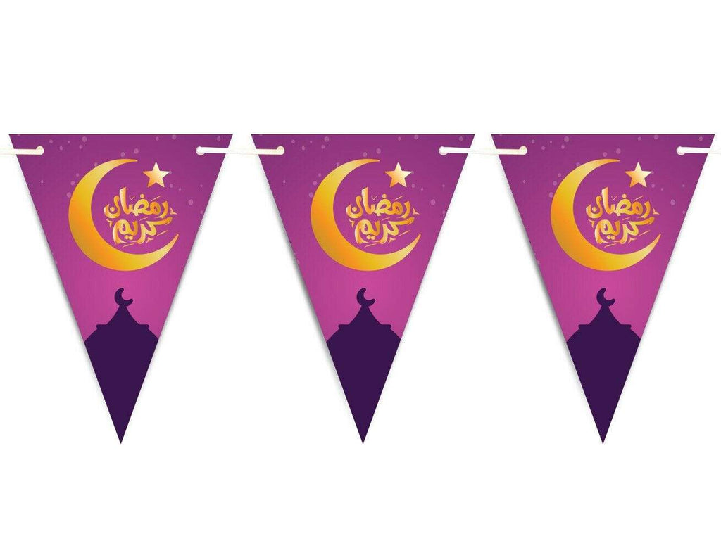 Ramadan Kareem Mubarak Bunting Islamic Celebration Banner Flags Decoration D6