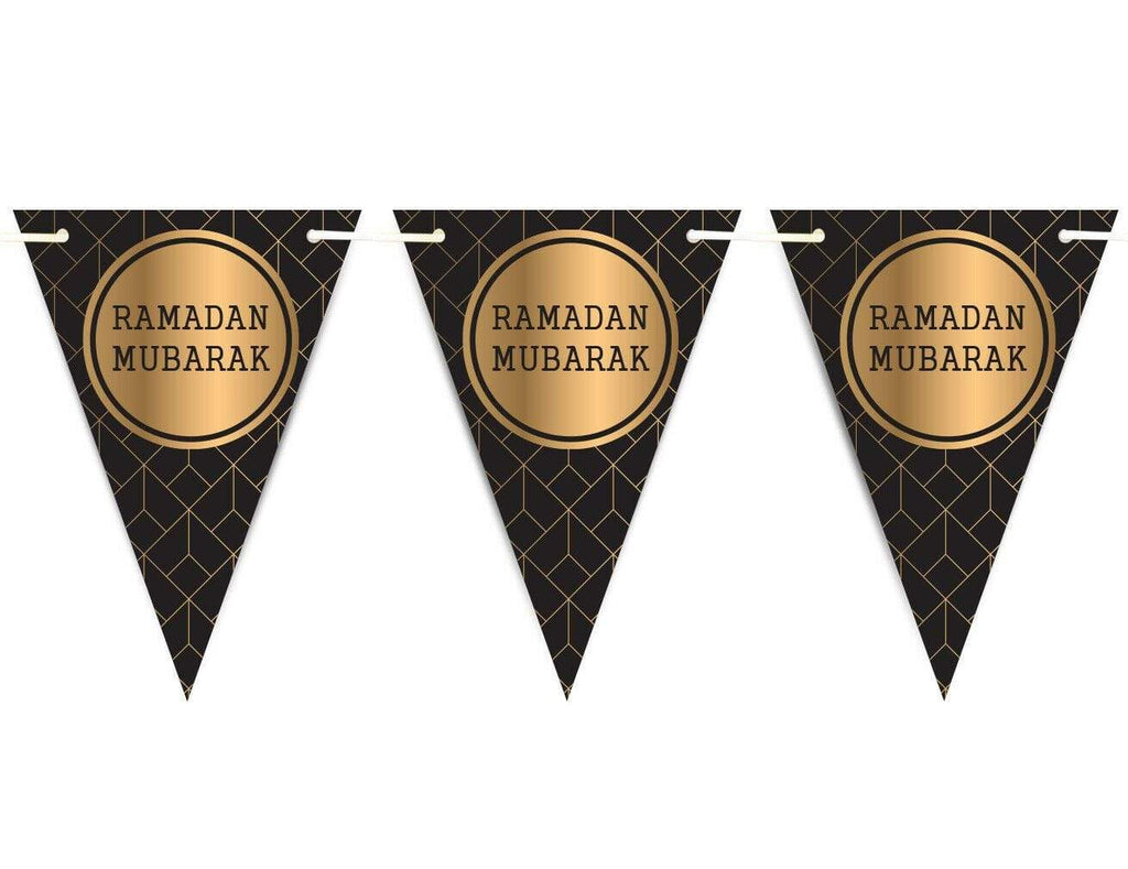 Ramadan Mubarak Arabic Bunting Islamic Celebration Banner Flags Decoration D4