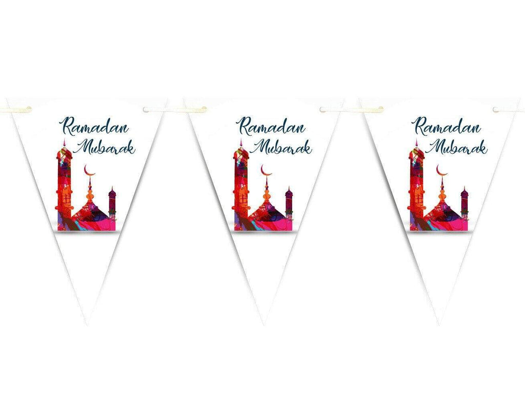 Ramadan Mubarak Arabic Bunting Islamic Celebration Banner Flags Decoration D5