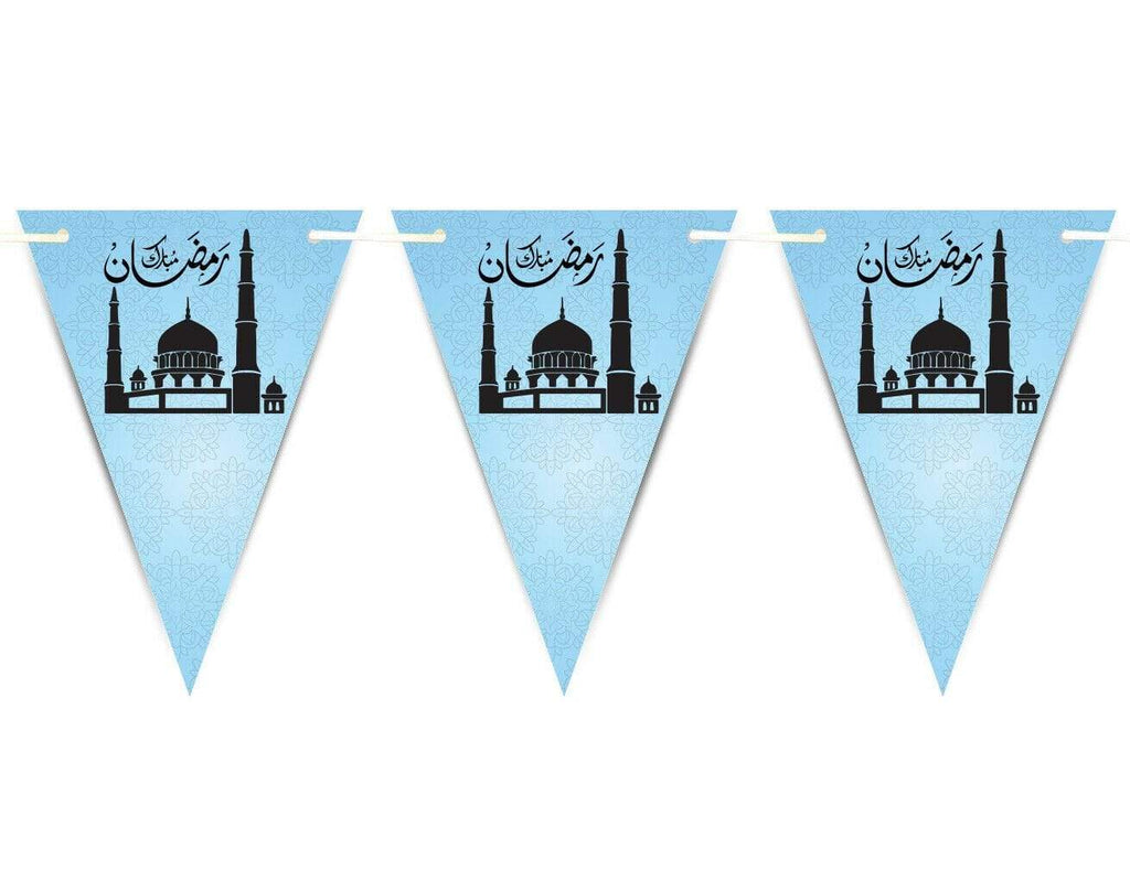 Ramadan Mubarak Arabic Bunting Islamic Celebration Banner Flags Decoration D7