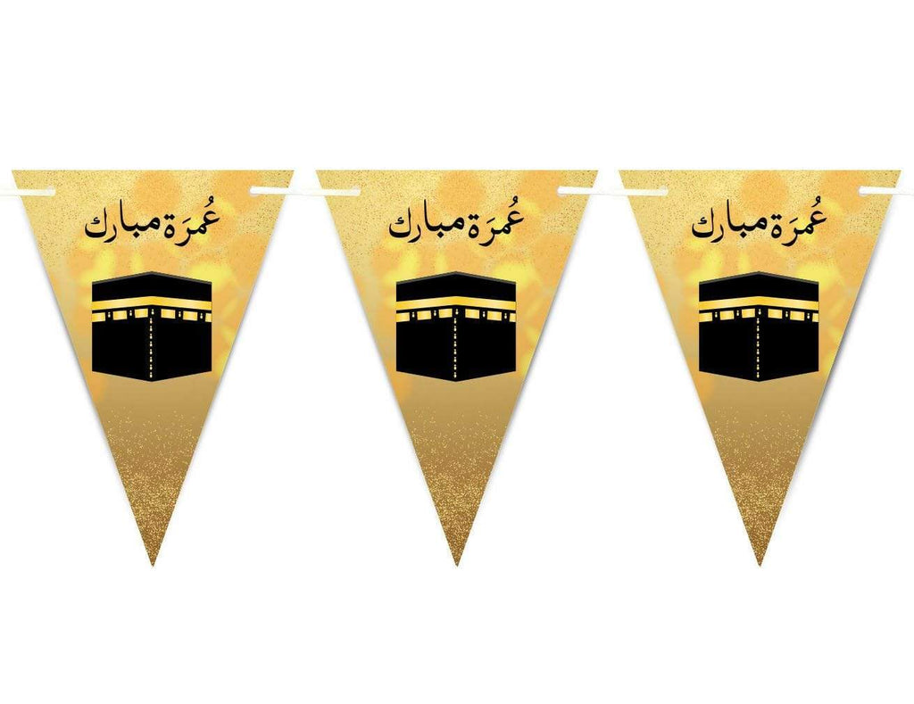 Umrah Mubarak Bunting Islamic Celebration Banner Flags Welcome Back Decoration 8