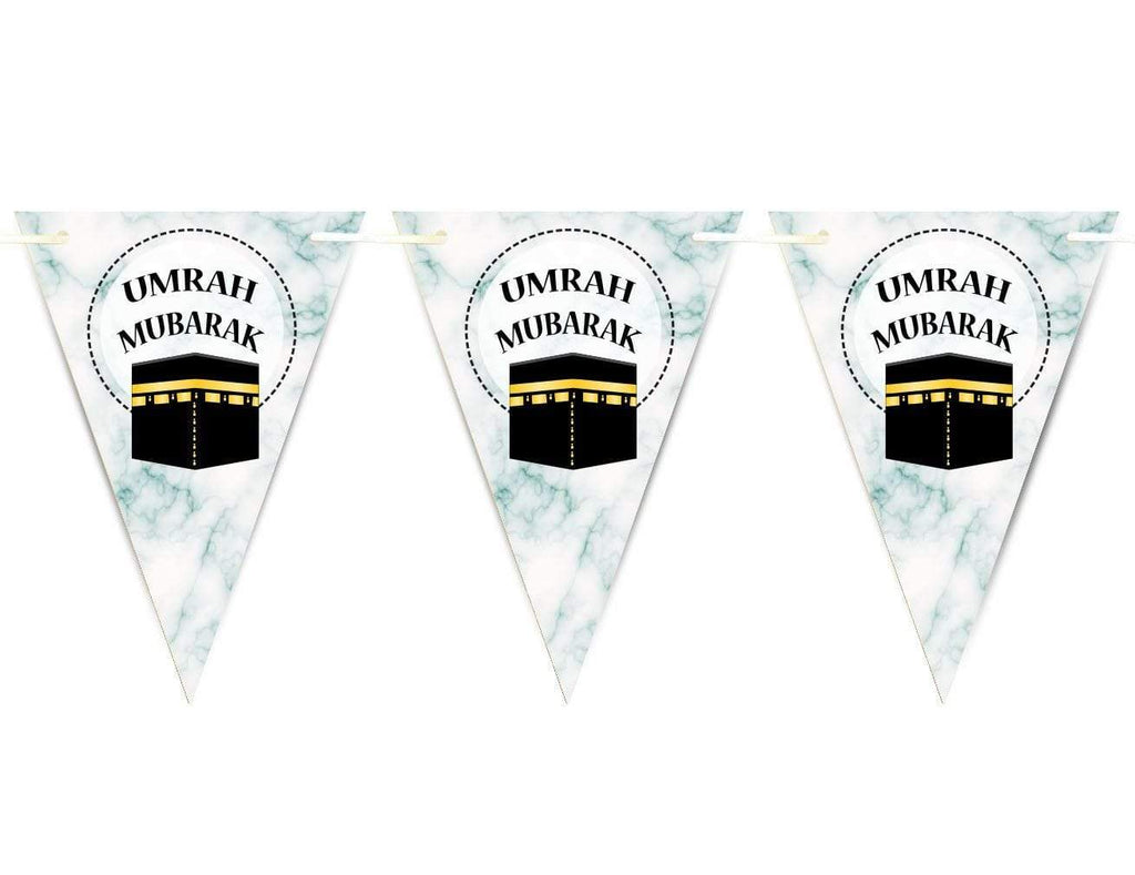 Umrah Mubarak Bunting Islamic Celebration Banner Flags Welcome Back Decoration 9