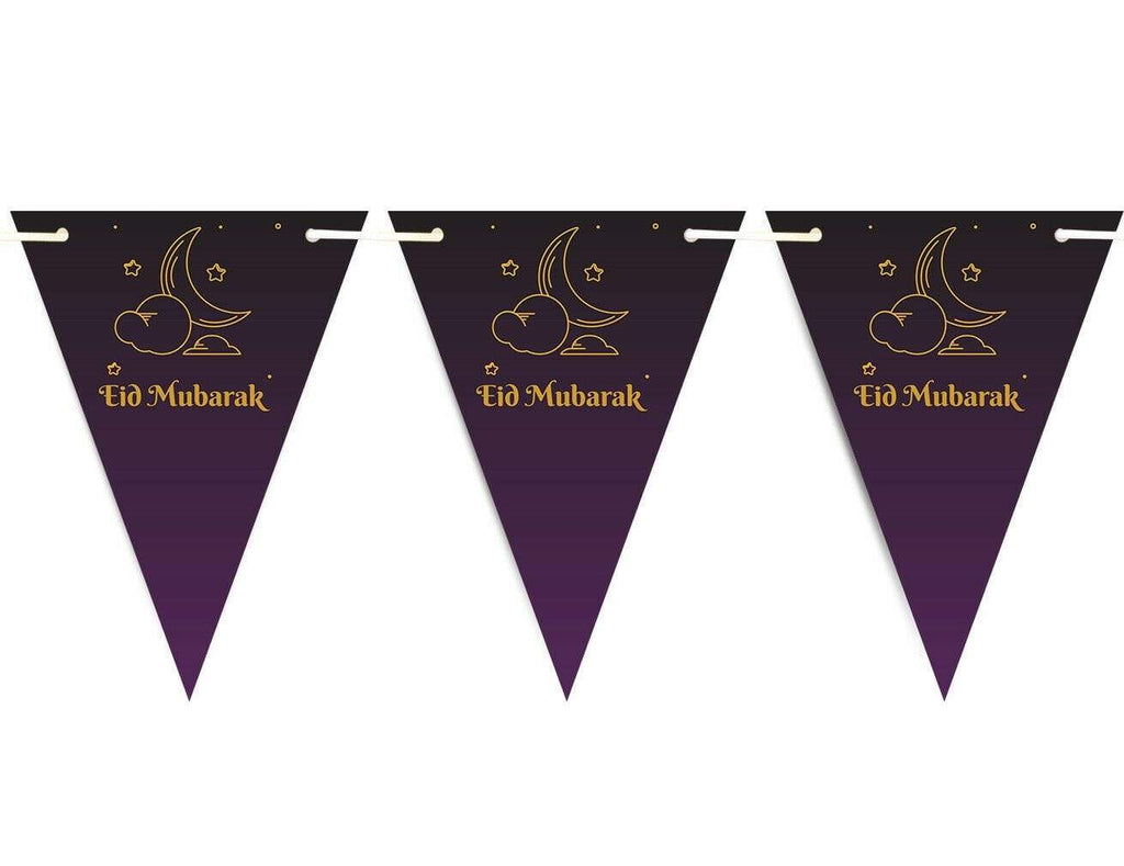 Eid Mubarak Mubrook Islamic Arabic Bunting Flags Islamic Decorations Party S10