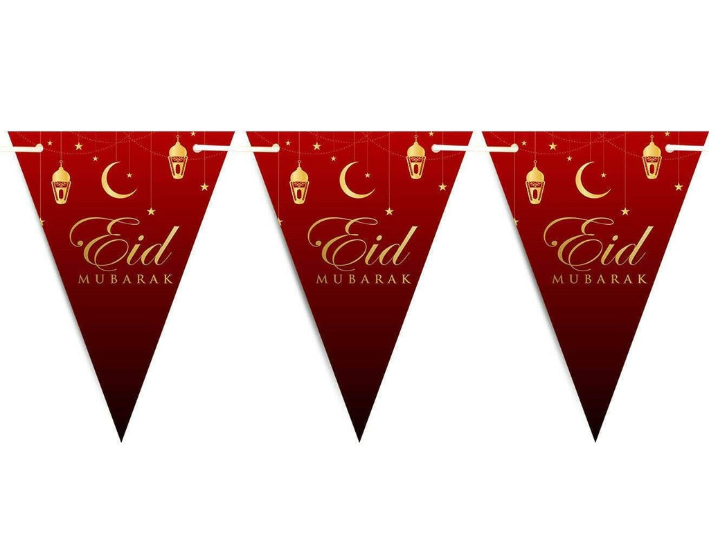 Eid Mubarak Mubrook Islamic Arabic Bunting Flags Islamic Decorations Party S14