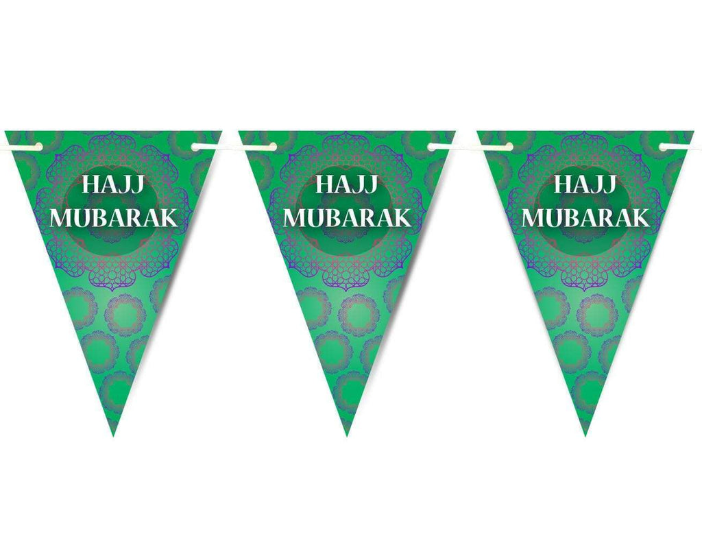 Hajj Mubarak Bunting Islamic Celebration Banner Flags Welcome Back Decoration 1