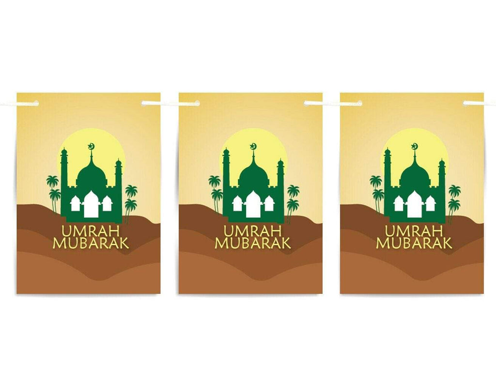 Umrah Mubarak Bunting Islamic Celebration Banner Square Shape Flags Decoration 6