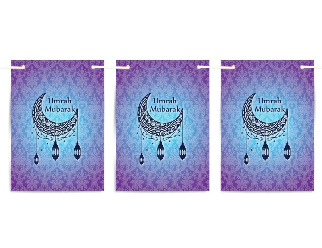 Umrah Mubarak Bunting Islamic Celebration Banner Square Shape Flags Decoration 7