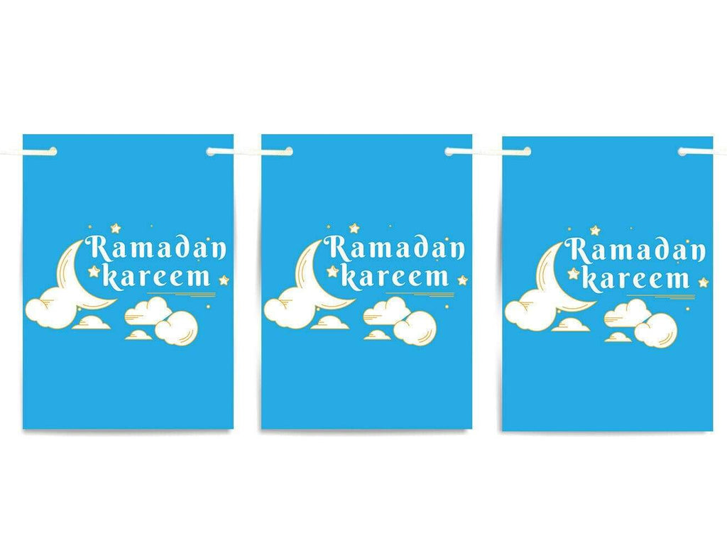 Ramadan Kareem Islamic Bunting Celebration Banner Square Flags Decoration D8