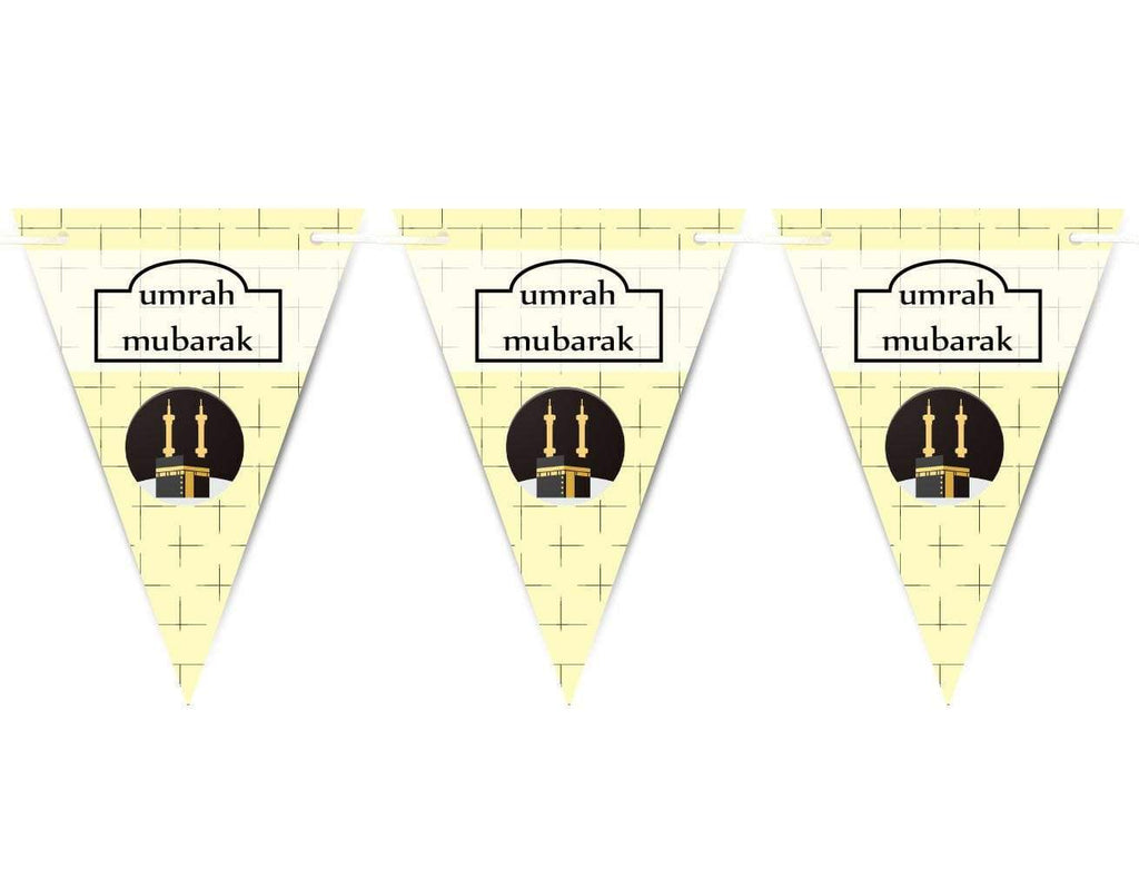 Umrah Mubarak Bunting Islamic Celebration Banner Flags Welcome Back Decoration 2