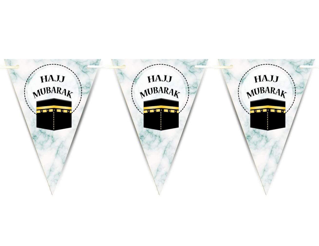 Hajj Mubarak Bunting Islamic Celebration Banner Flags Welcome Back Decoration D8