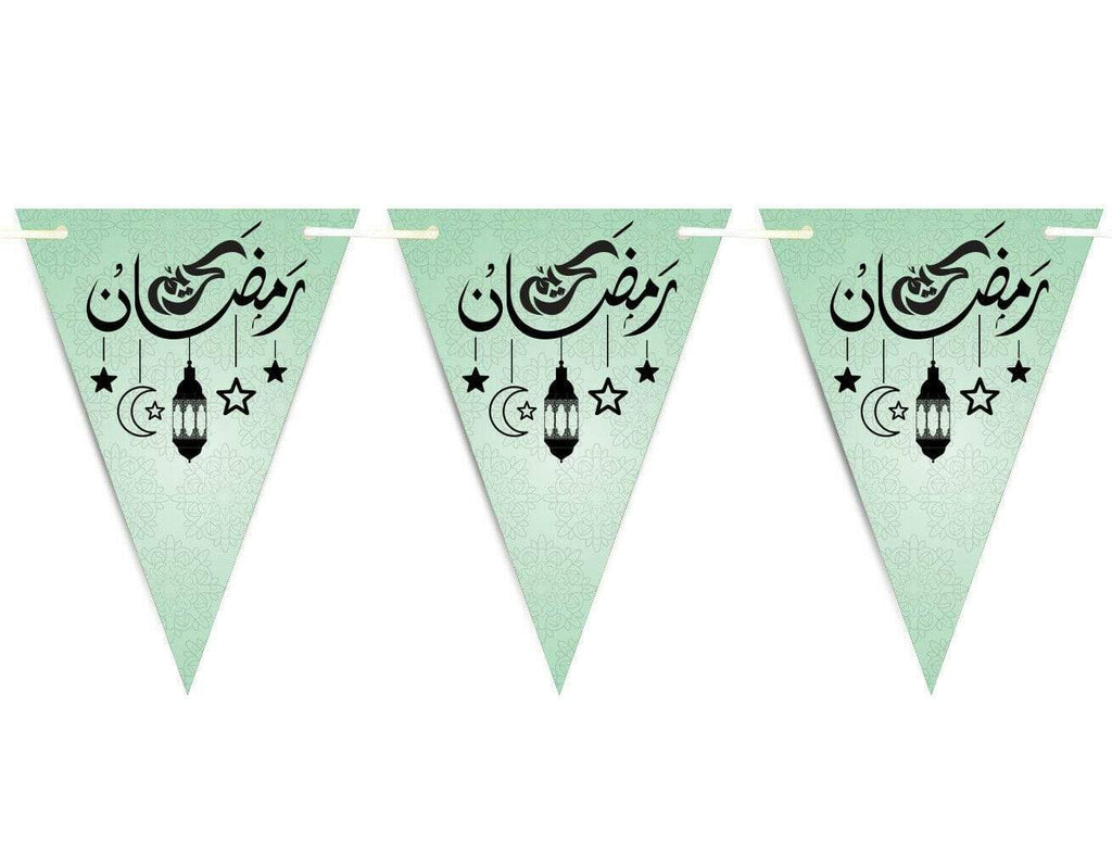 Ramadan Kareem Mubarak Bunting Islamic Celebration Banner Flags Decoration D3