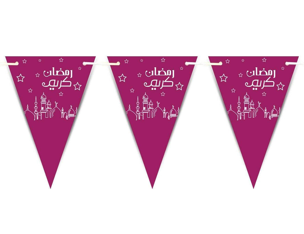 Ramadan Kareem Mubarak Bunting Islamic Celebration Banner Flags Decoration D8