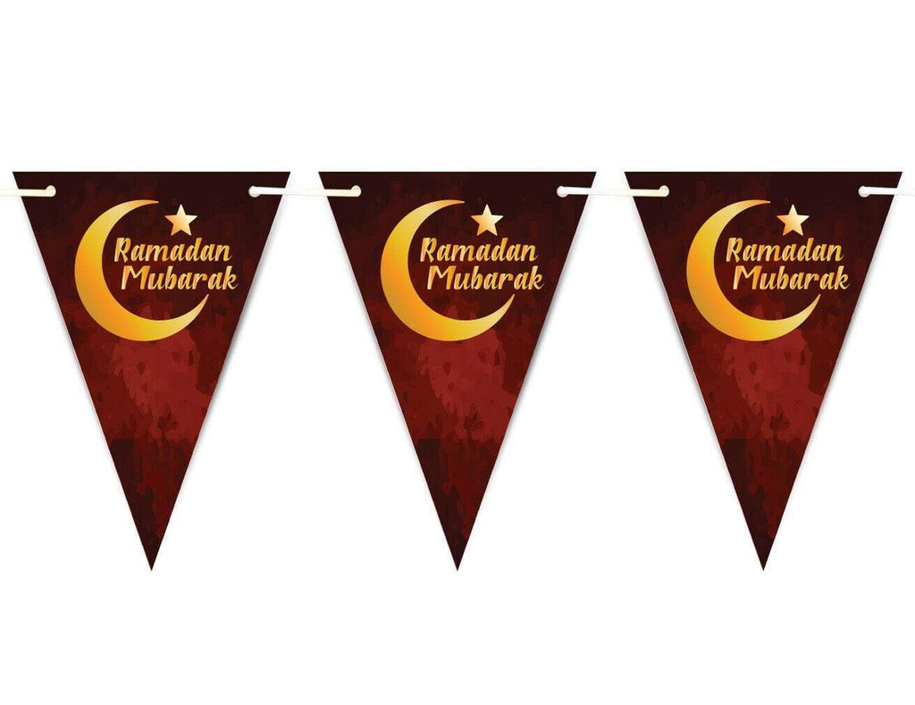 Ramadan Mubarak Arabic Bunting Islamic Celebration Banner Flags Decoration D1