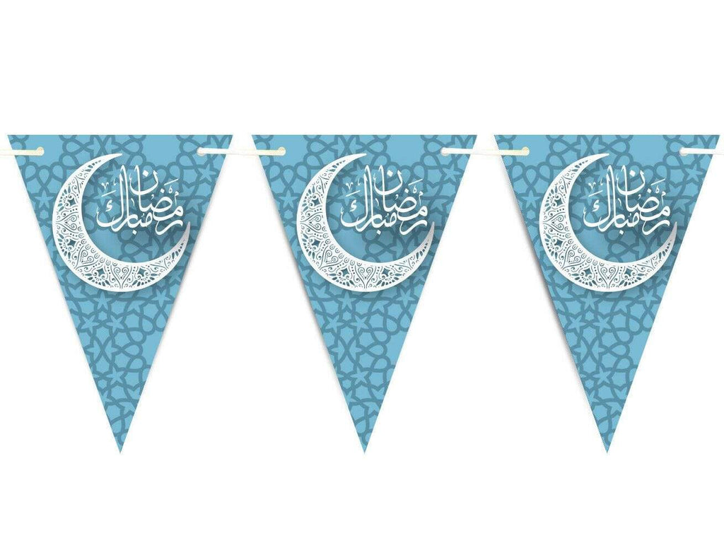 Ramadan Mubarak Arabic Bunting Islamic Celebration Banner Flags Decoration D4