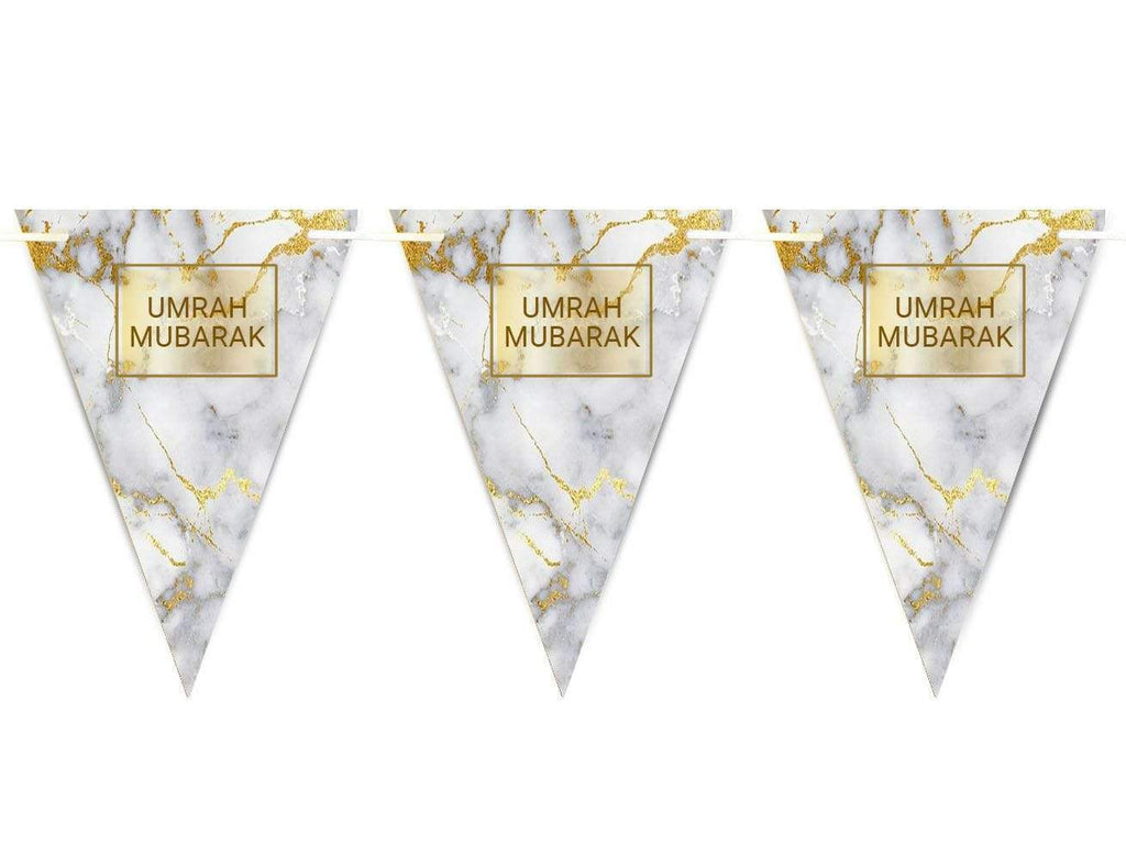 Umrah Mubarak Bunting Islamic Celebration Banner Flags Welcome Back Decoration 9