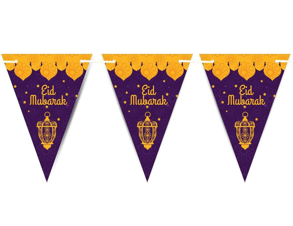 Eid Mubarak Mubrook Bunting Flags Islamic Decorations Party