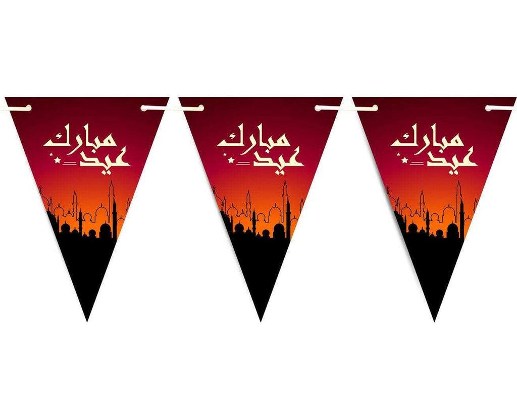 Eid Mubarak Mubrook Islamic Arabic Bunting Flags Islamic Decorations Party S10