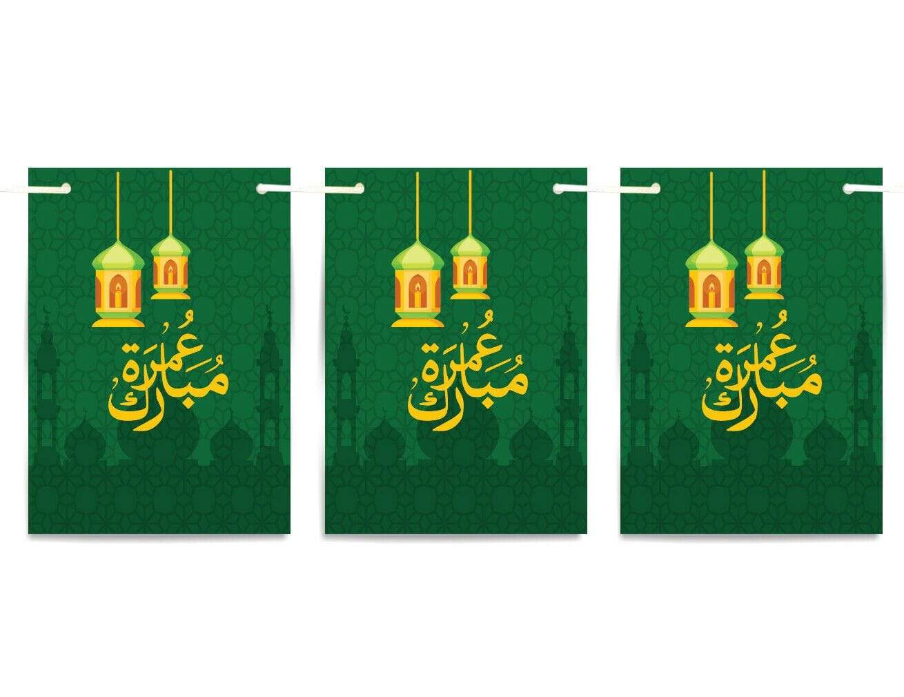 Umrah Mubarak Bunting Islamic Celebration Banner Square Shape Flags De –  Moti Maj