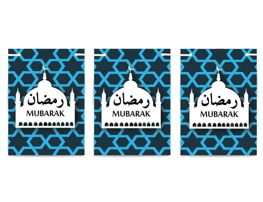 Ramadan Mubarak Bunting Islamic Celebration Banner Square Flags Decoration 3