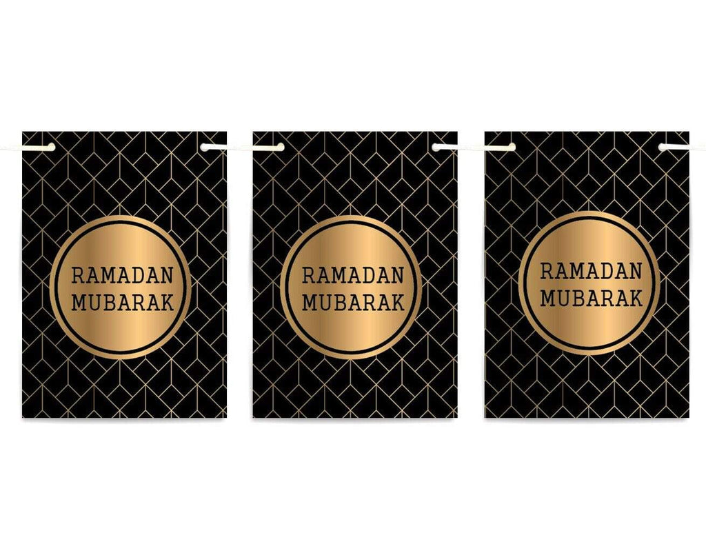 Ramadan Mubarak Bunting Islamic Celebration Banner Square Flags Decoration 4