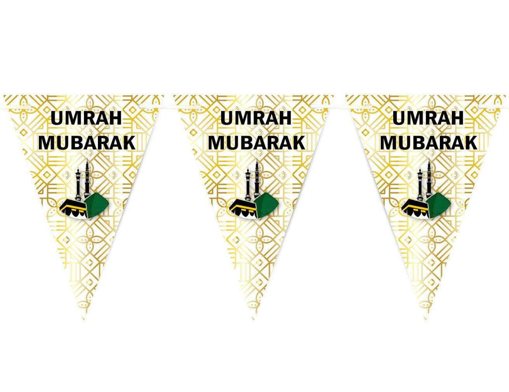 Umrah Mubarak Bunting Islamic Celebration Banner Flags Welcome Back Decoration 2