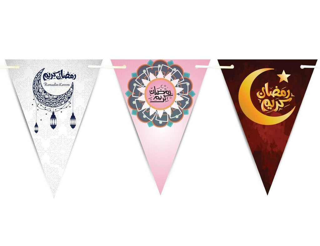 Ramadan Kareem Mubarak Bunting Islamic Celebration Banner Flags Decoration D1