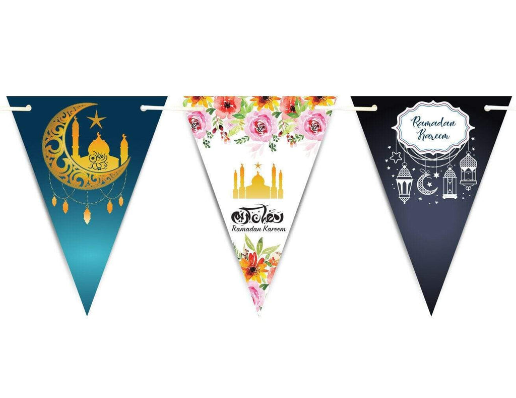 Ramadan Kareem Mubarak Bunting Islamic Celebration Banner Flags Decoration D2