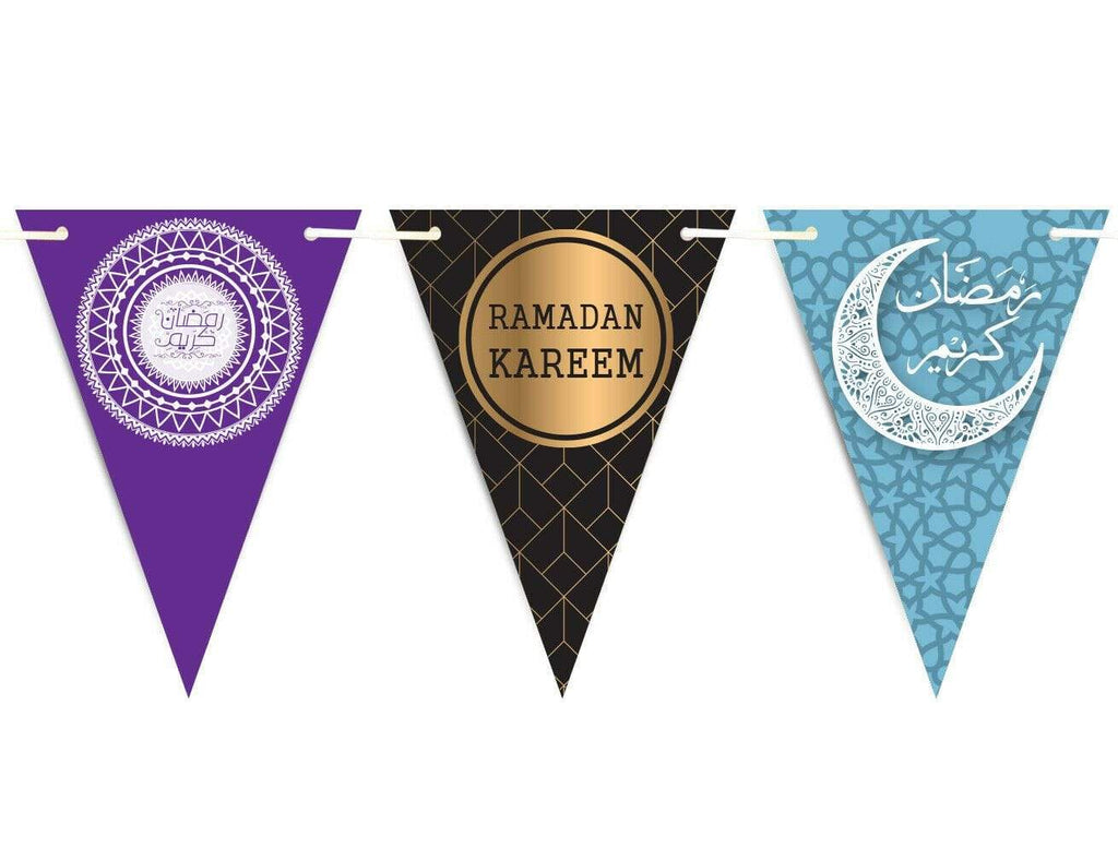 Ramadan Kareem Mubarak Bunting Islamic Celebration Banner Flags Decoration D4