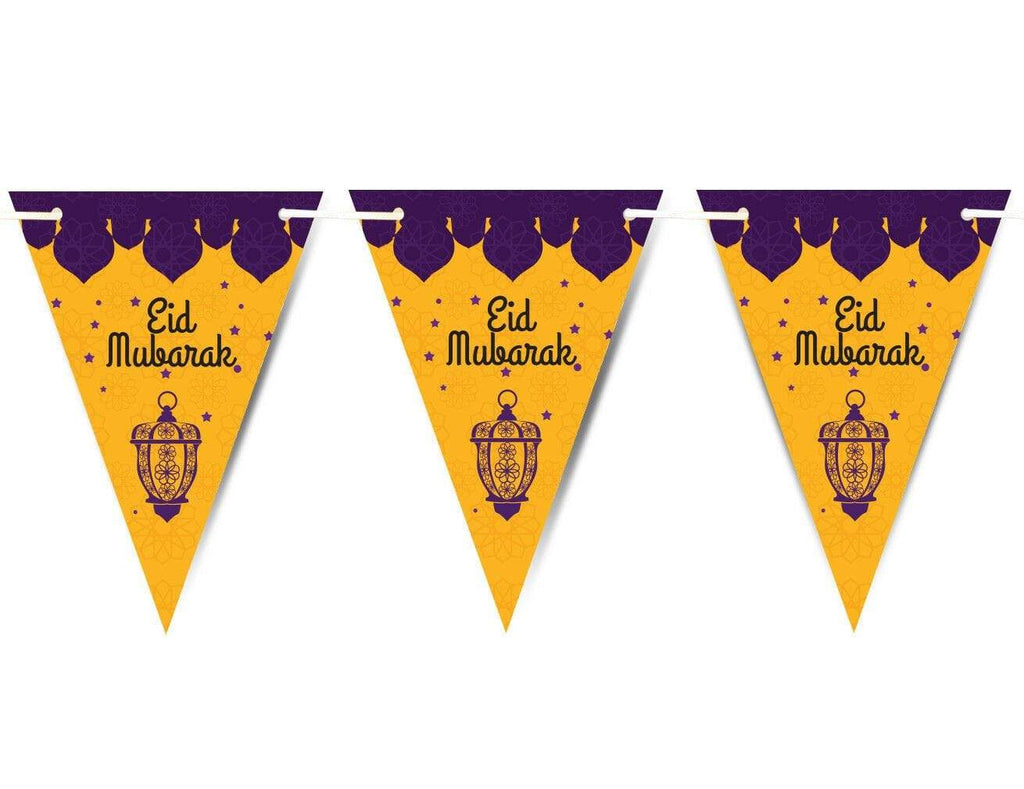 Eid Mubarak Mubrook Bunting Flags Islamic Decorations Party