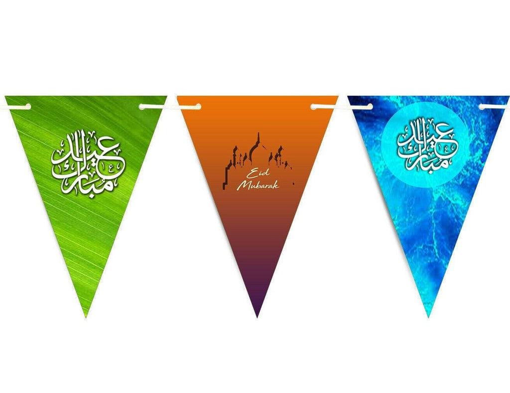 Eid Mubarak Mubrook Islamic Arabic Bunting Flags Islamic Decorations Party S11