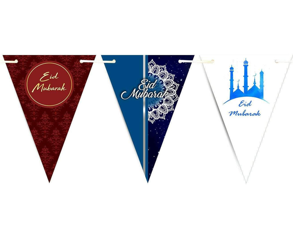 Eid Mubarak Mubrook Islamic Arabic Bunting Flags Islamic Decorations Party S12