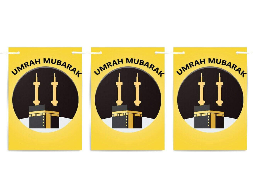 Umrah Mubarak Bunting Islamic Celebration Banner Square Shape Flags Decoration 7