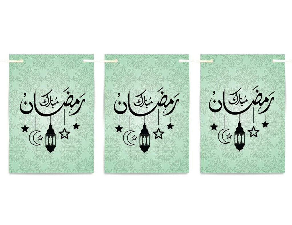 Ramadan Mubarak Bunting Islamic Celebration Banner Square Flags Decoration 3