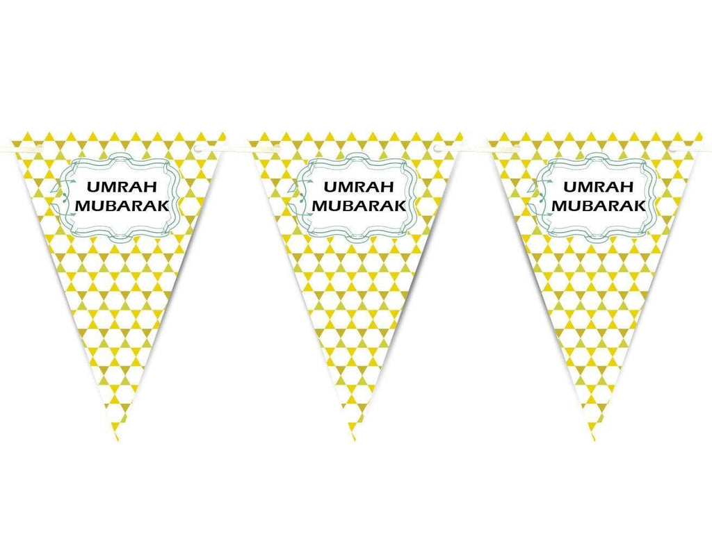 Umrah Mubarak Bunting Islamic Celebration Banner Flags Welcome Back Decoration 2