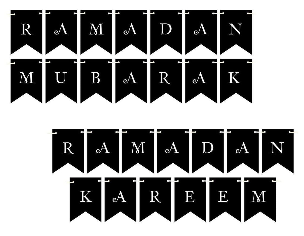 Ramadan Mubarak Kareem Mabrook Bunting Flags Islamic Decorations Banner