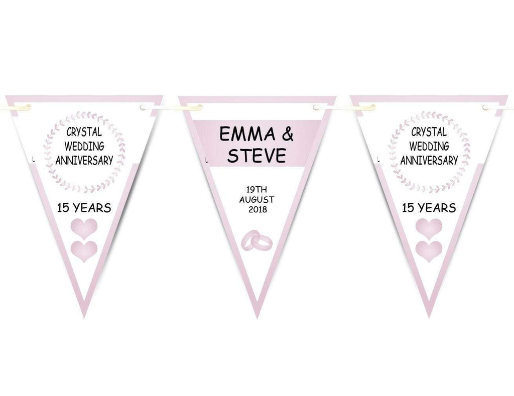 Anniversary Golden Ruby Silver Bunting Celebration Banner Flags Decoration