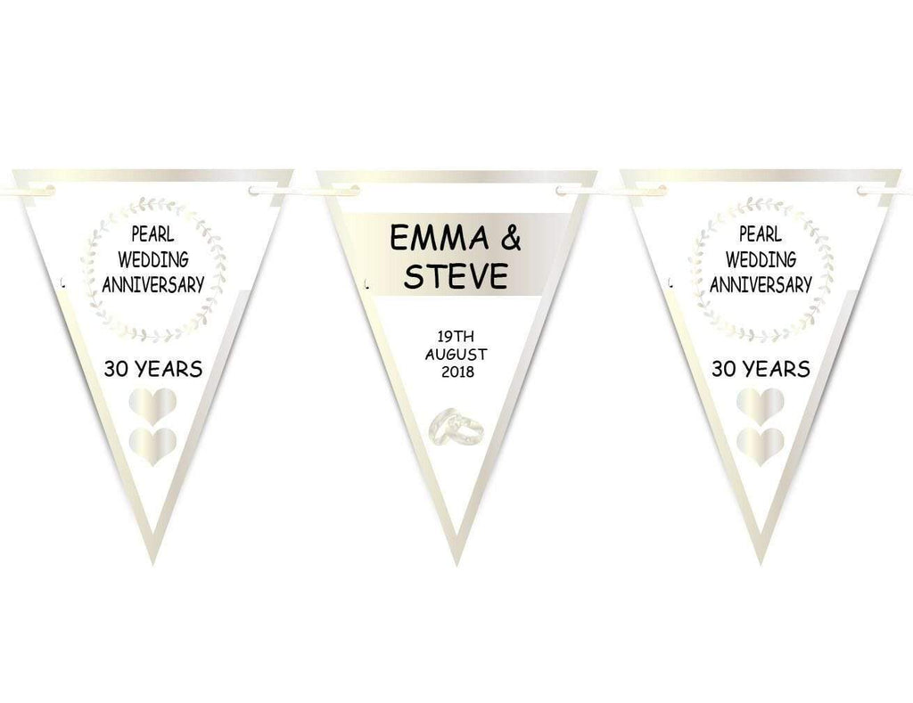 Anniversary Golden Ruby Silver Bunting Celebration Banner Flags Decoration