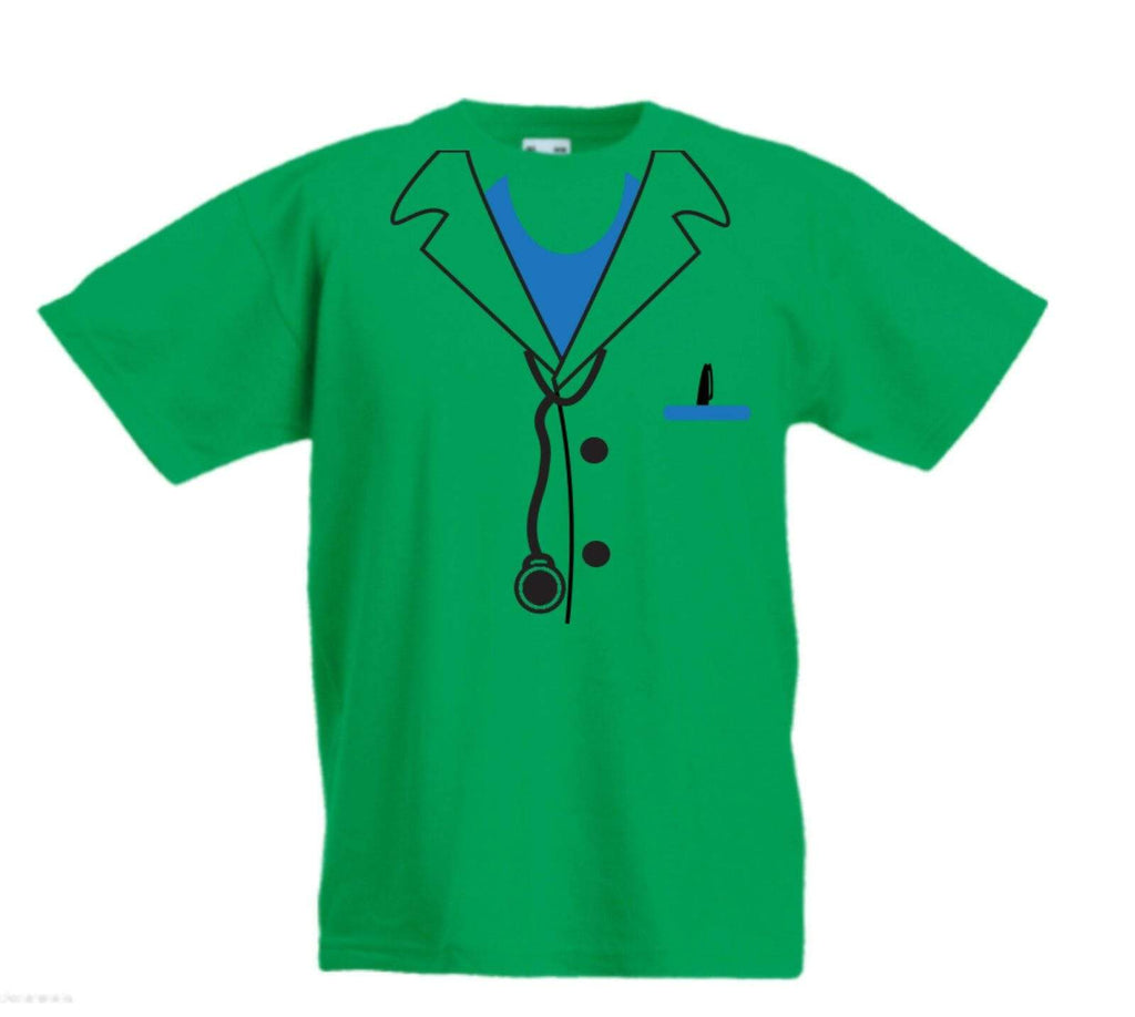 Doctor Tie Uniform Kids Funny Halloween Fancy Dress Cool T-Shirts Age 3-13 Years