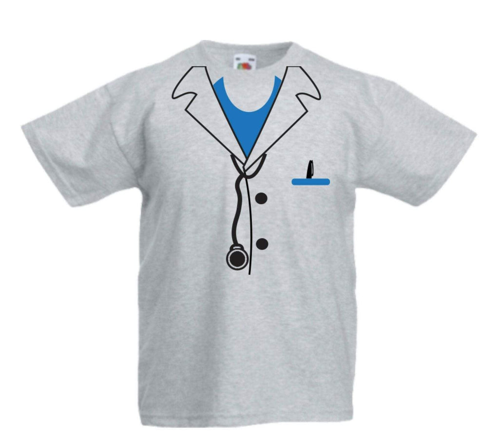 Doctor Tie Uniform Kids Funny Halloween Fancy Dress Cool T-Shirts Age 3-13 Years