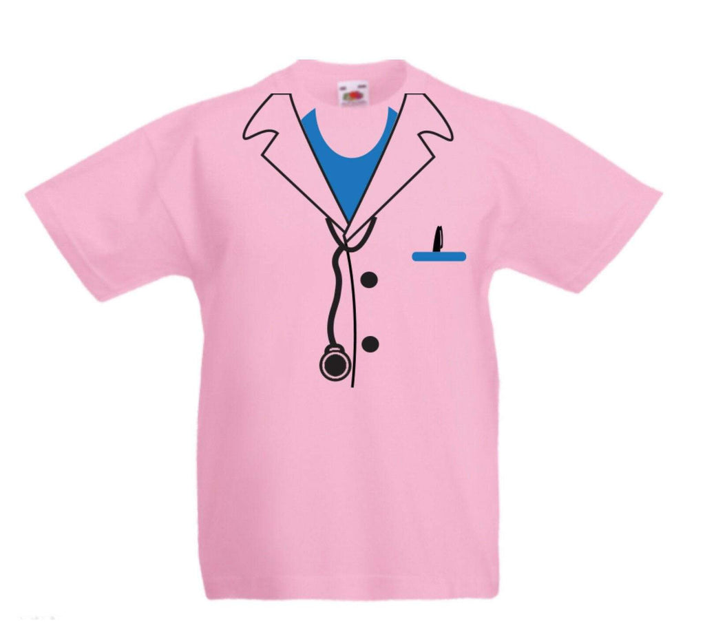 Doctor Tie Uniform Kids Funny Halloween Fancy Dress Cool T-Shirts Age 3-13 Years