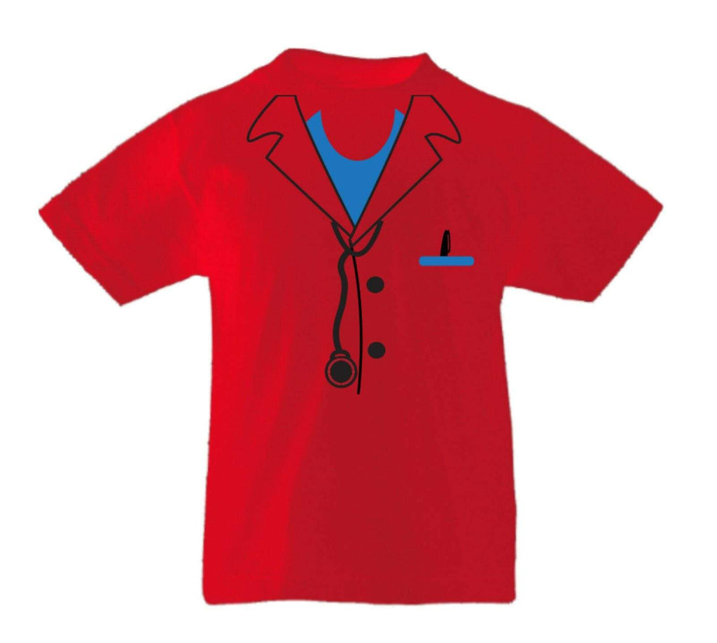 Doctor Tie Uniform Kids Funny Halloween Fancy Dress Cool T-Shirts Age 3-13 Years