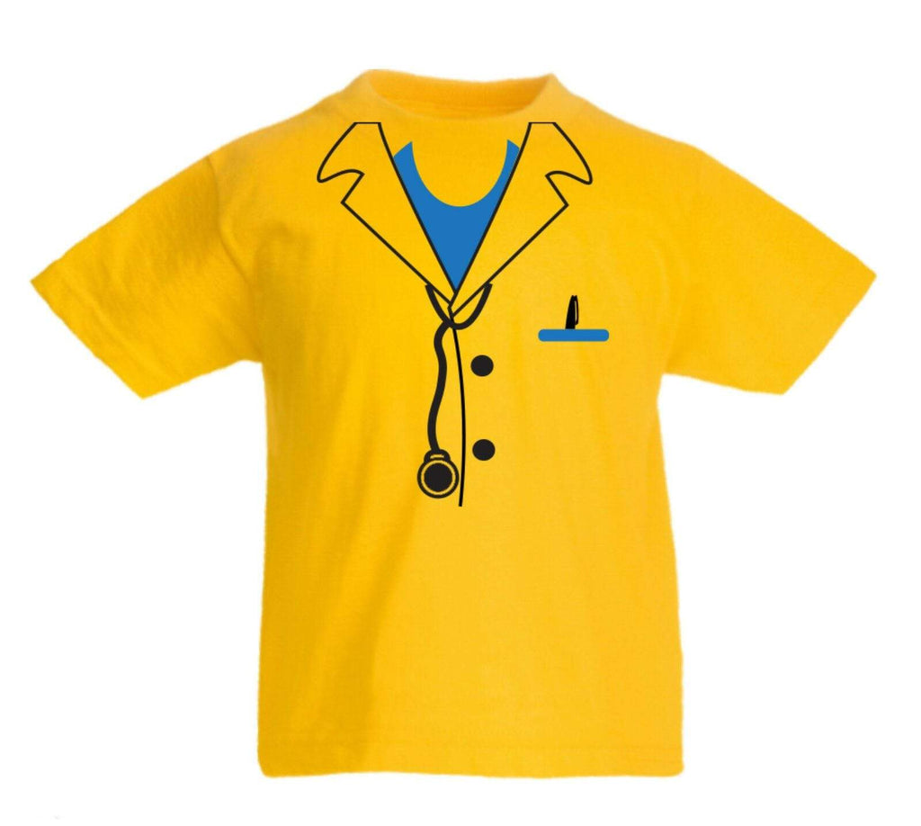 Doctor Tie Uniform Kids Funny Halloween Fancy Dress Cool T-Shirts Age 3-13 Years