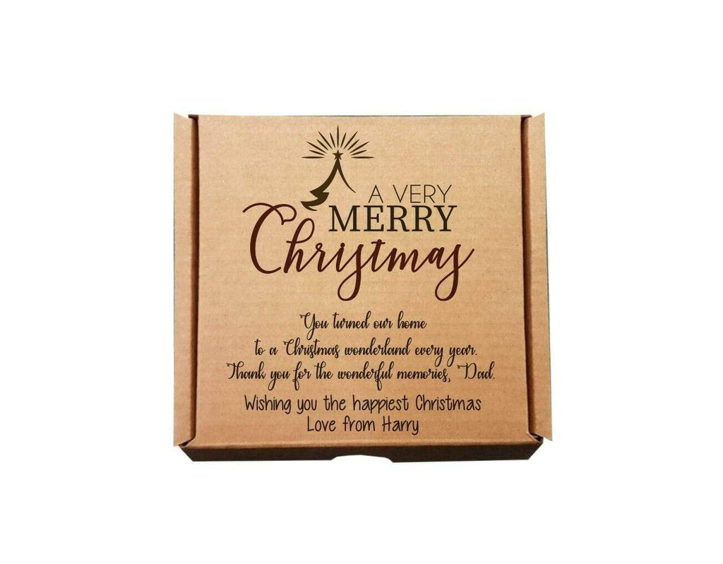 Personalise Name Merry Christmas Gift Boxes Festive Xmas Santa Dad Grandad Mum