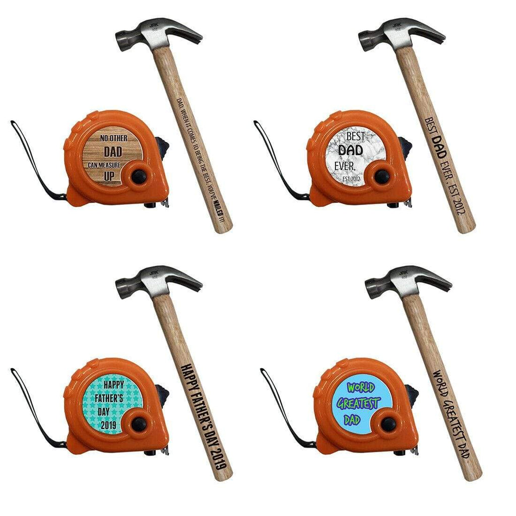 Father's Day Gift Hammer & Measuring Tape Present Dad Daddy Grandad Boyfriend D2