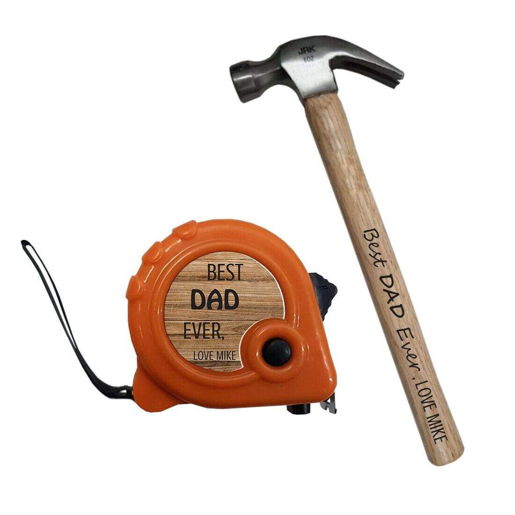 Personalised Father's Day Gift Hammer & Measuring Tape Present Dad Daddy Pops