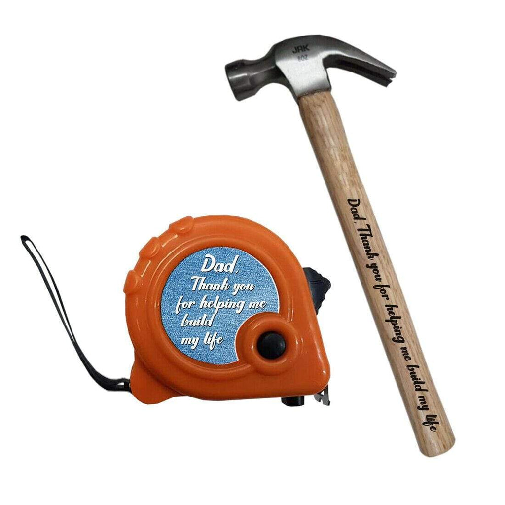 Father's Day Gift Hammer & Measuring Tape Present Dad Daddy Grandad Boyfriend D1