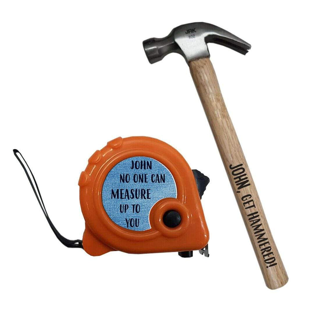 Personalised Father's Day Gift Hammer & Measuring Tape Present Dad Daddy Pops