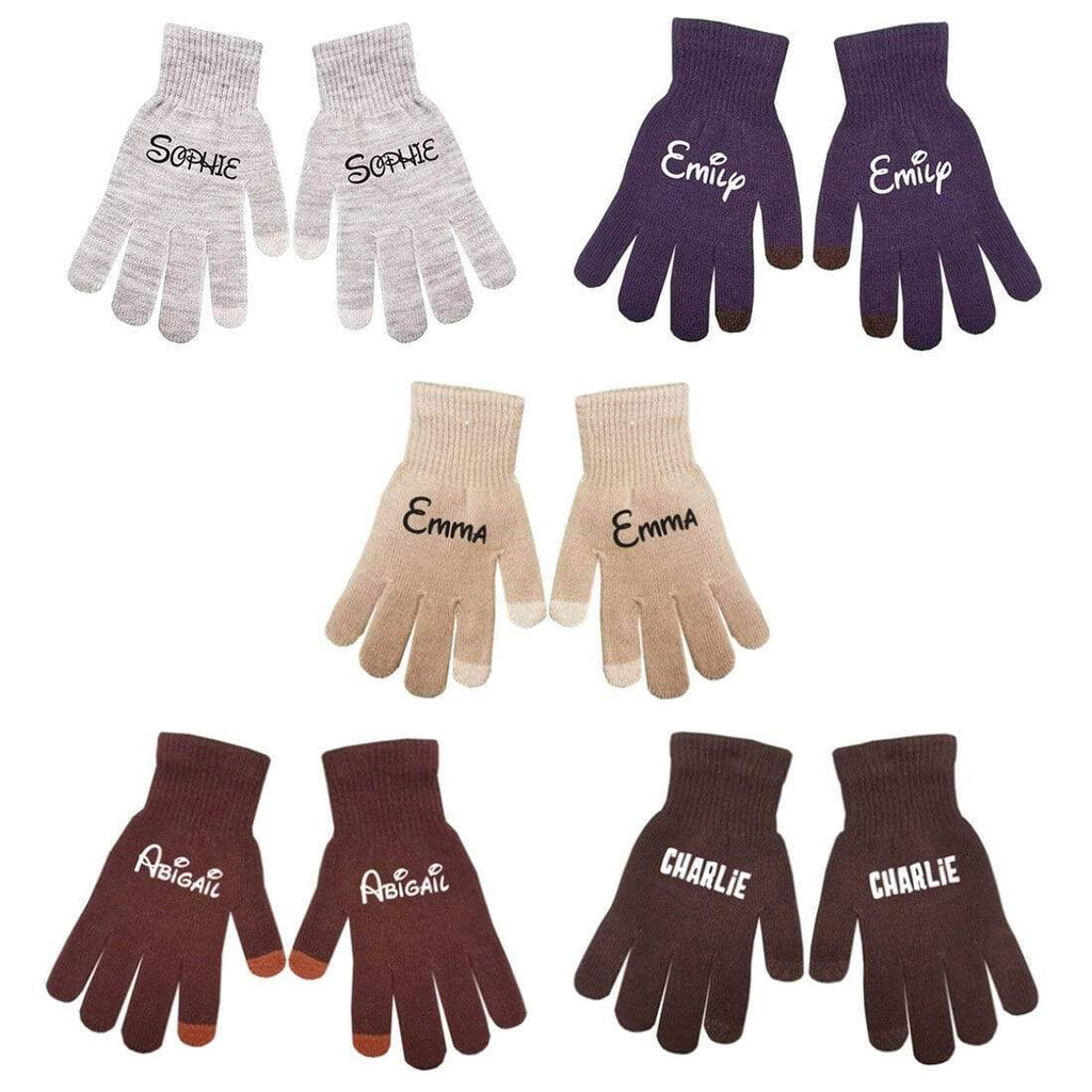 Personalise Kids Teenagers Adults Unisex Boys Girls Winter Touch Screen Gloves