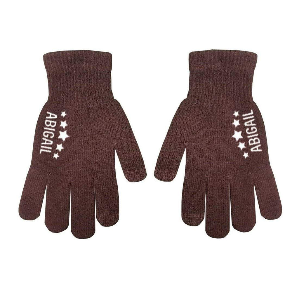 Personalise Name Kids Teenagers Adults Boys Girls Winter Touch Screen Gloves